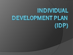 Individual Development Plan (IDP)