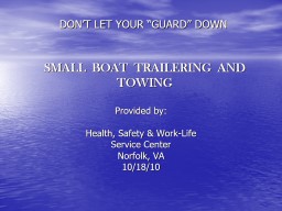 TRAILERING AND TOWING PQS
