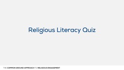 Religious Literacy Quiz - Sfcg.org