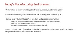 Cyber Security - DoD Manufacturing Readiness Levels