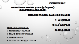PENDIDIKAN AGAMA ISLAM MUSTOFA, S.S.I, M.I.KOM