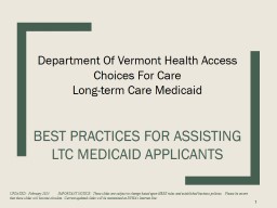 Vermont Long-term Care Medicaid Coverage