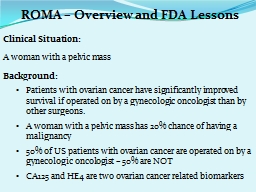 Risk of Ovarian Cancer (ROMA)