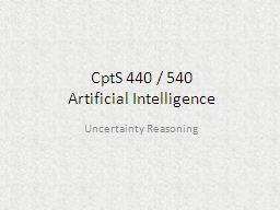 CptS 440 / 540 Artificial Intelligence