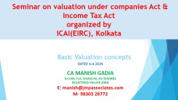 Basic Valuation concepts - EIRC-ICAI