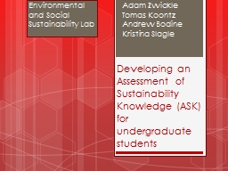 Sustainable Attitudes and Behaviors at OSU