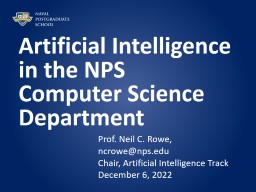 Brief on AI in CS at NPS - Faculty