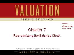 Reorganizing the Financial Statements - Valuation 5e - Chapter 2