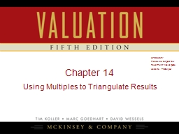 Multiples - Valuation 5e - Chapter 2