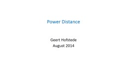 Power Distance - Geert Hofstede