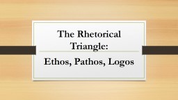 Ethos, Pathos, Logos - Mrs. Greenfield: English