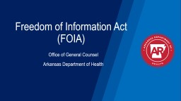 PowerPoint Presentation - Arkansas Department of Health
