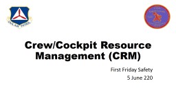 Crew/Cockpit Resource Management (CRM) Jun 5 2020
