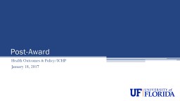 Health Outcomes & Policy/ICHP January 18, 2017