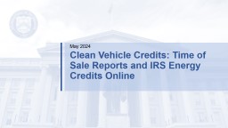Time of Sale Reports and IRS Energy Credits Online - Treasury.gov