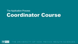 The Application Process