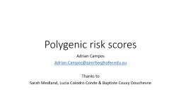 Polygenic risk scores