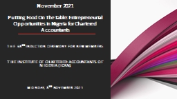 Entrepreneurial Opportunities in Nigeria for Chartered Accountants