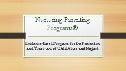 Nurturing Parenting Programs® - Idaho Children's Trust Fund