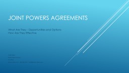 Joint Powers Agreements - Idaho Association of Counties