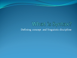What is Syntax? - IESP