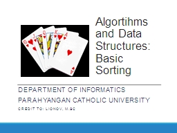 Algortihms and Data Structures: Basic Sorting - Informatika UNPAR