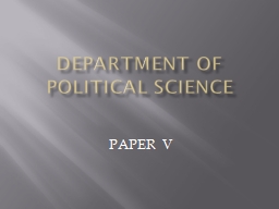 DEPARTMENT OF POLITICAL SCIENCE - KBBNC