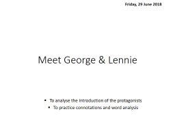 Of Mice and Men: Analysing Characters