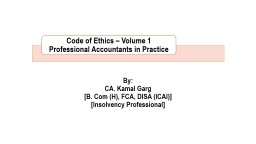 Code of Ethics – Volume 1 Part 2 Professional Accountants in Service
