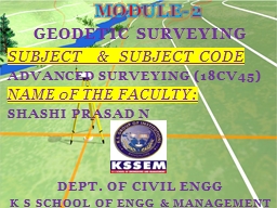 ADVANCED SURVEYING - KSSEM