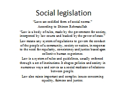 Social legislation
