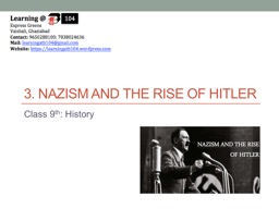 3. Nazism and the Rise of Hitler - Learning @ B104