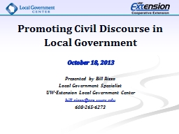 Promoting Civil Discourse in Local Government