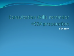Consultation skills - HEE NE