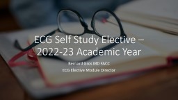 ECG Self Study Elective – 2020-21 Academic Year