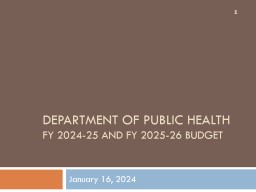 Department of Public Health Preliminary Financial Results February ...