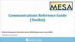 Division of Medicaid MMIS Replacement Project (MRP)