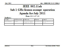 IEEE 802.11ah November Agenda