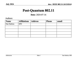 Post-Quantum 802.11 - IEEE Mentor