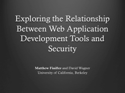 Exploring the Relationship Between Web Application Development ...