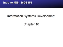 Intro to MIS - MGS351