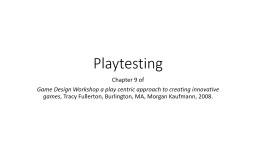 Playtesting