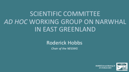 SCIENTIFIC COMMITTEE AD HOC WORKING GROUP ... - NAMMCO