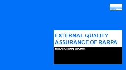 External quality assurance of RARPA - Natspec