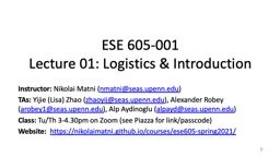 Logistics - Nikolai Matni