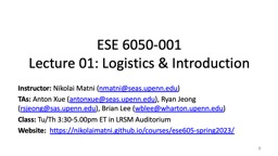 Logistics - Nikolai Matni