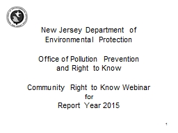 New Jersey Department of Environmental Protection Office ... - NJ.gov