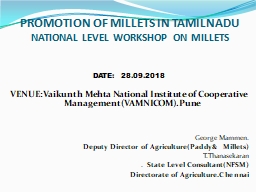Tamil Nadu - NUTRI CEREALS