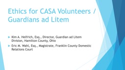 Ethics for CASA Volunteers/GALs - Ohio CASA
