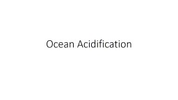 Ocean Acidification - ORISE